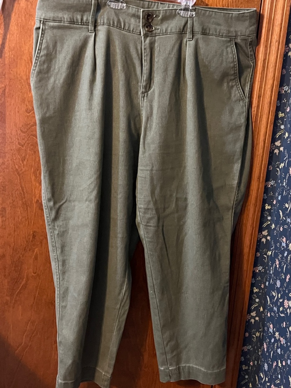 A new day Olive Green Pleated Twill Pants